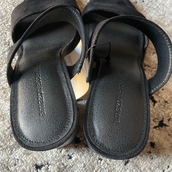 Chic Black Heeled Sandals strap slides - Picture 8 of 10